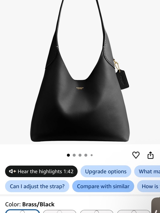 Coach Handbags - Coach Black Leather Shoulder Hobo with Brass Hardware